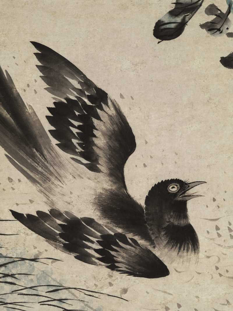 司马钟 菊花双雀 - 图9
