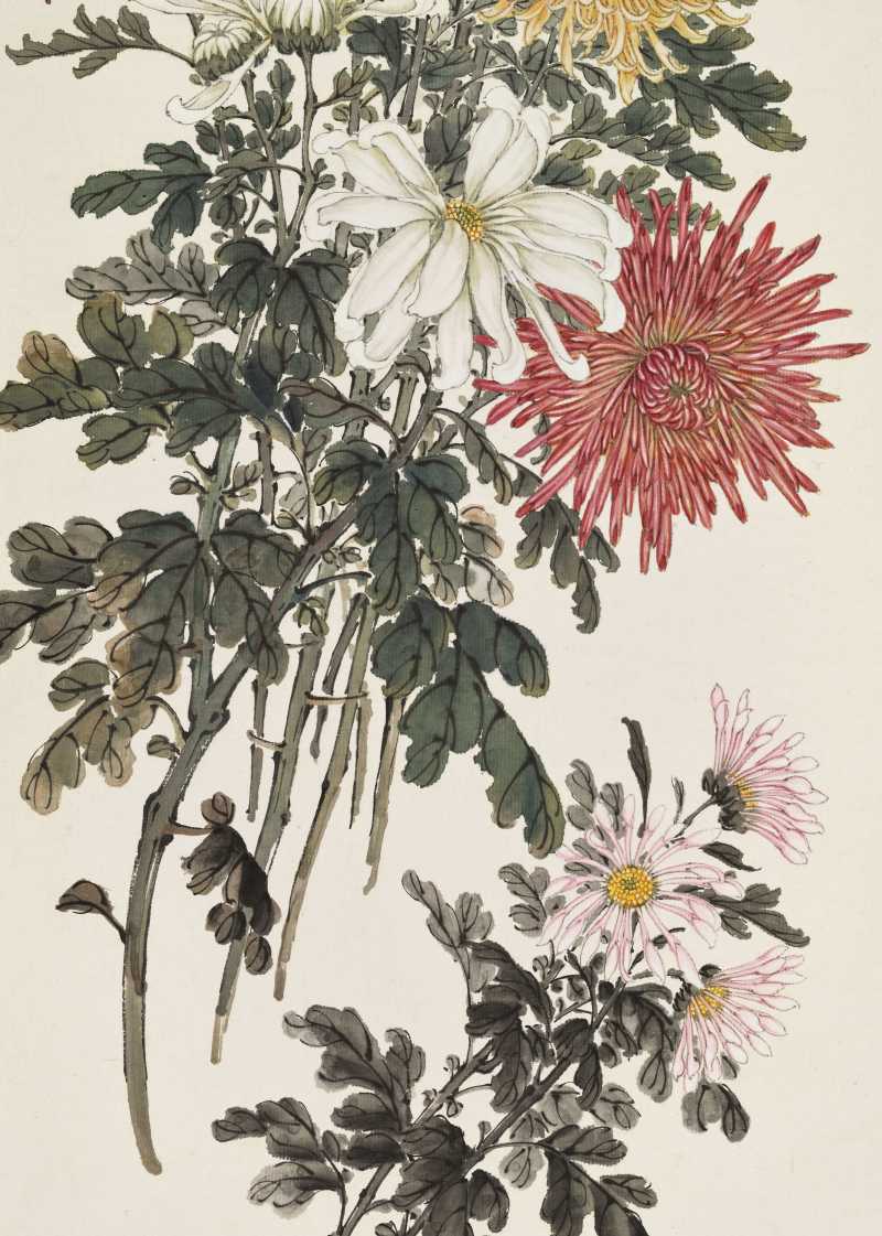 壬申（1932年）作 缪谷瑛 秋菊四屏 - 图10