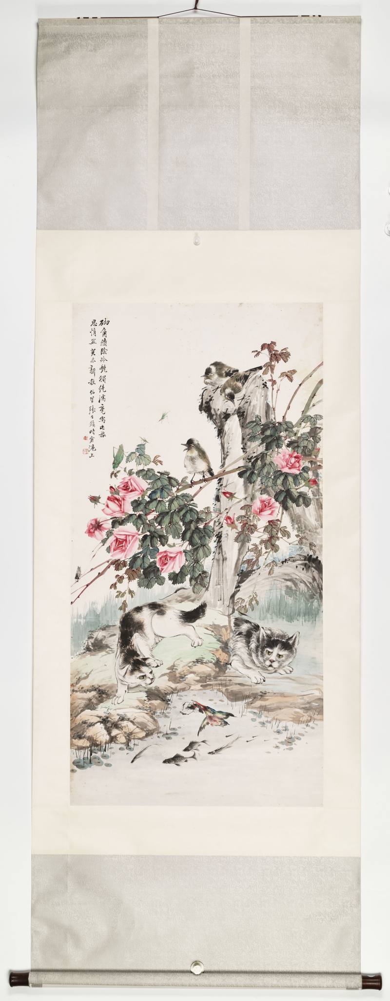 癸未（1943年）作 张生镛 游园猫戏 - 图2