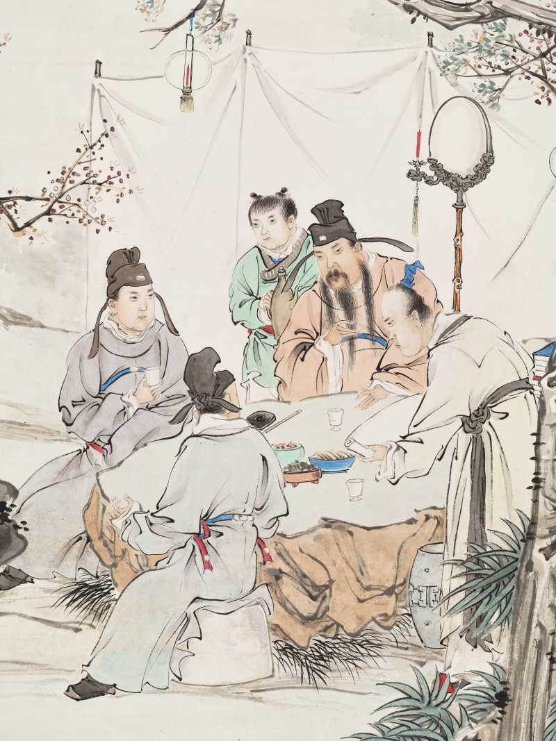 辛巳（1941年）作 李芳园 夜宴雅集 - 图3