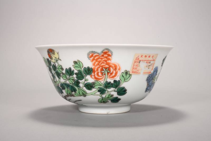 清 五彩花鸟纹大碗 - 图3