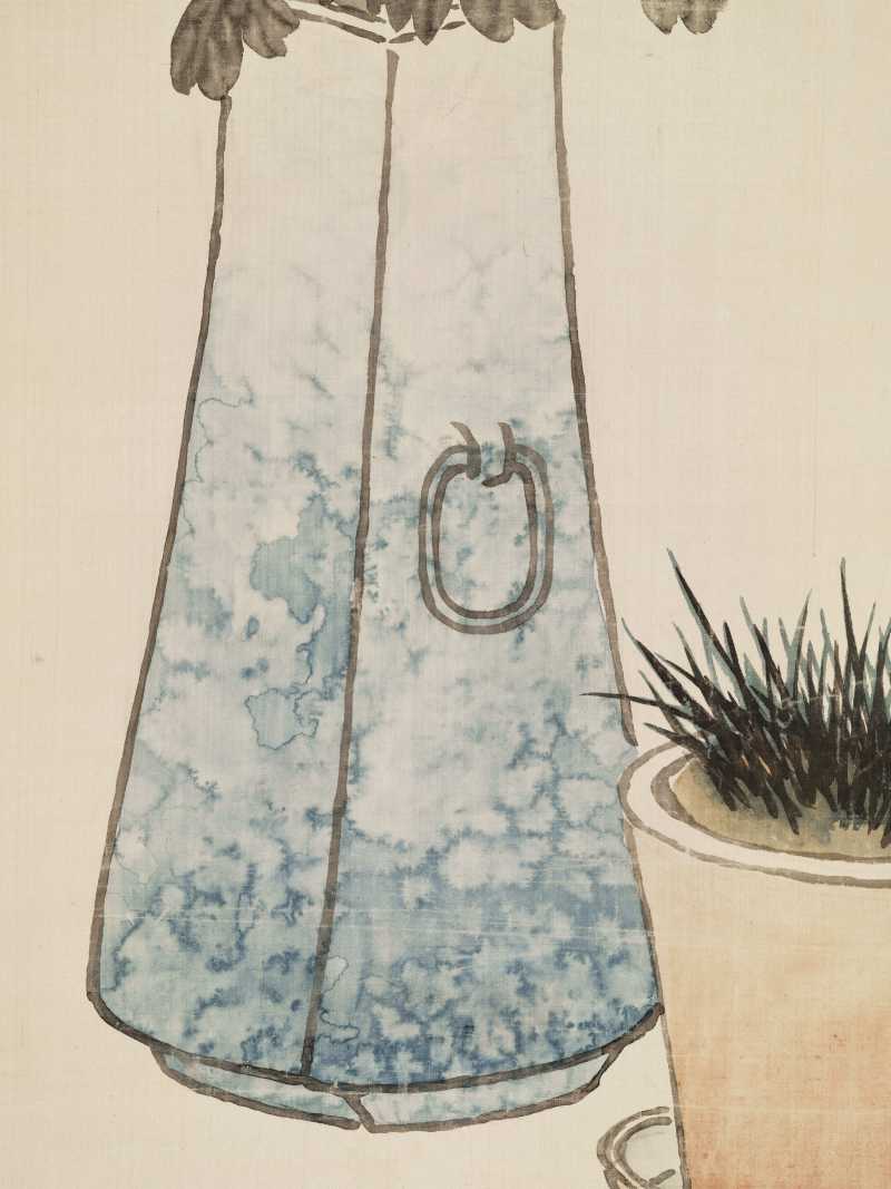 甲子（1924年）作 黄逸儒 博古花卉四屏 - 图15