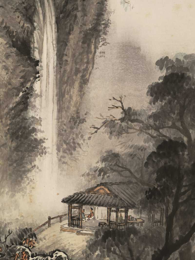 丁未（1907年）作 吴石仙 山居观瀑图 - 图7