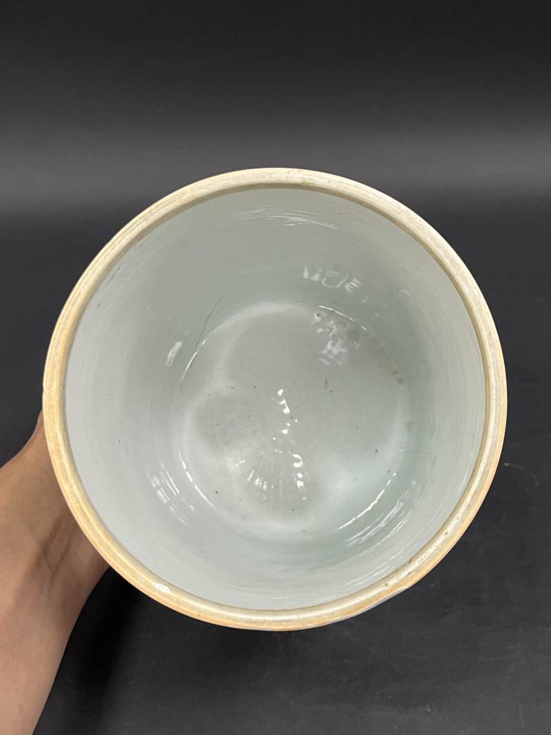 明崇祯 青花山水人物纹笔筒 - 图6