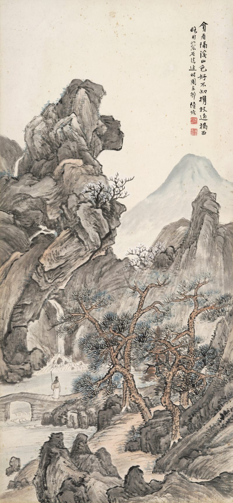 陆恢 隔溪山色好