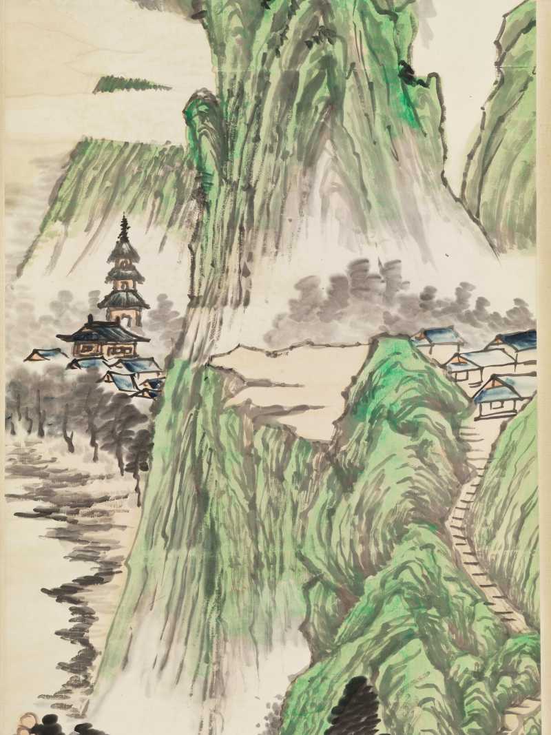 李云汉 青绿山水四屏 - 图25