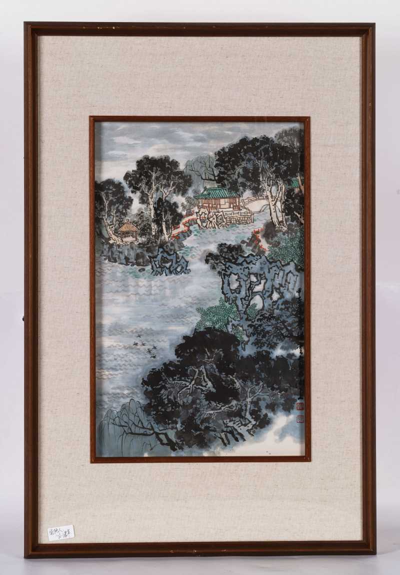 甲子（1984年）作 糜耕云 园林春色 - 图2