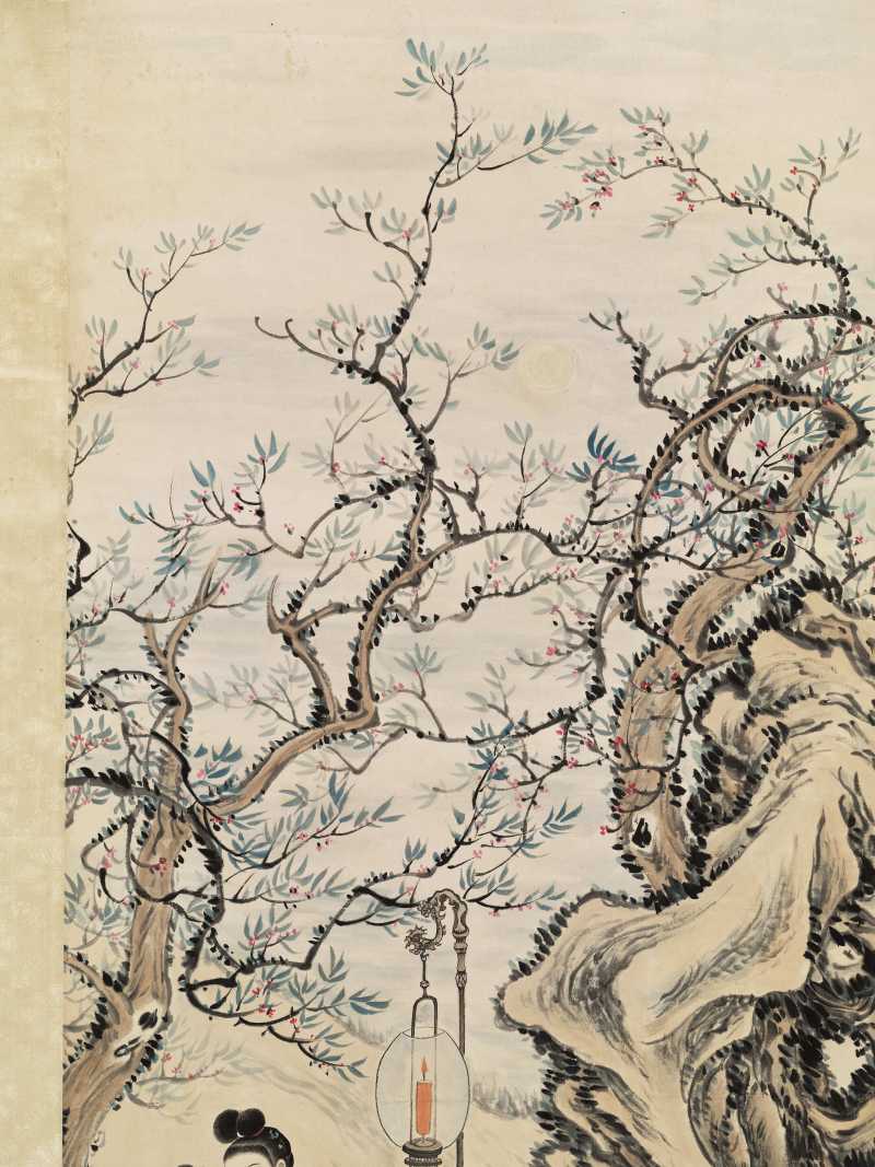 壬戌（1922年）作 沈燧 春夜宴桃李园图 - 图8