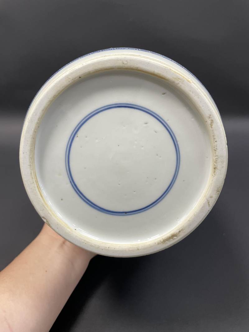 清康熙 青花万寿图棒槌瓶 - 图9