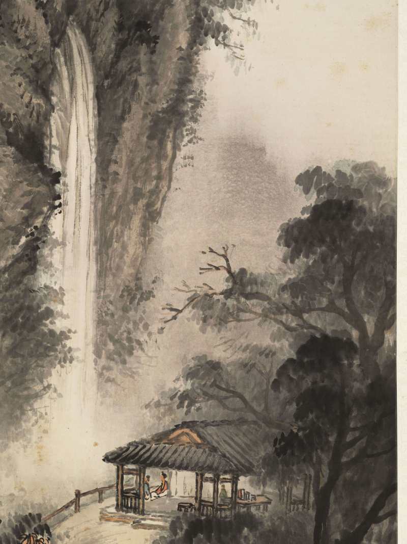 丁未（1907年）作 吴石仙 山居观瀑图 - 图10