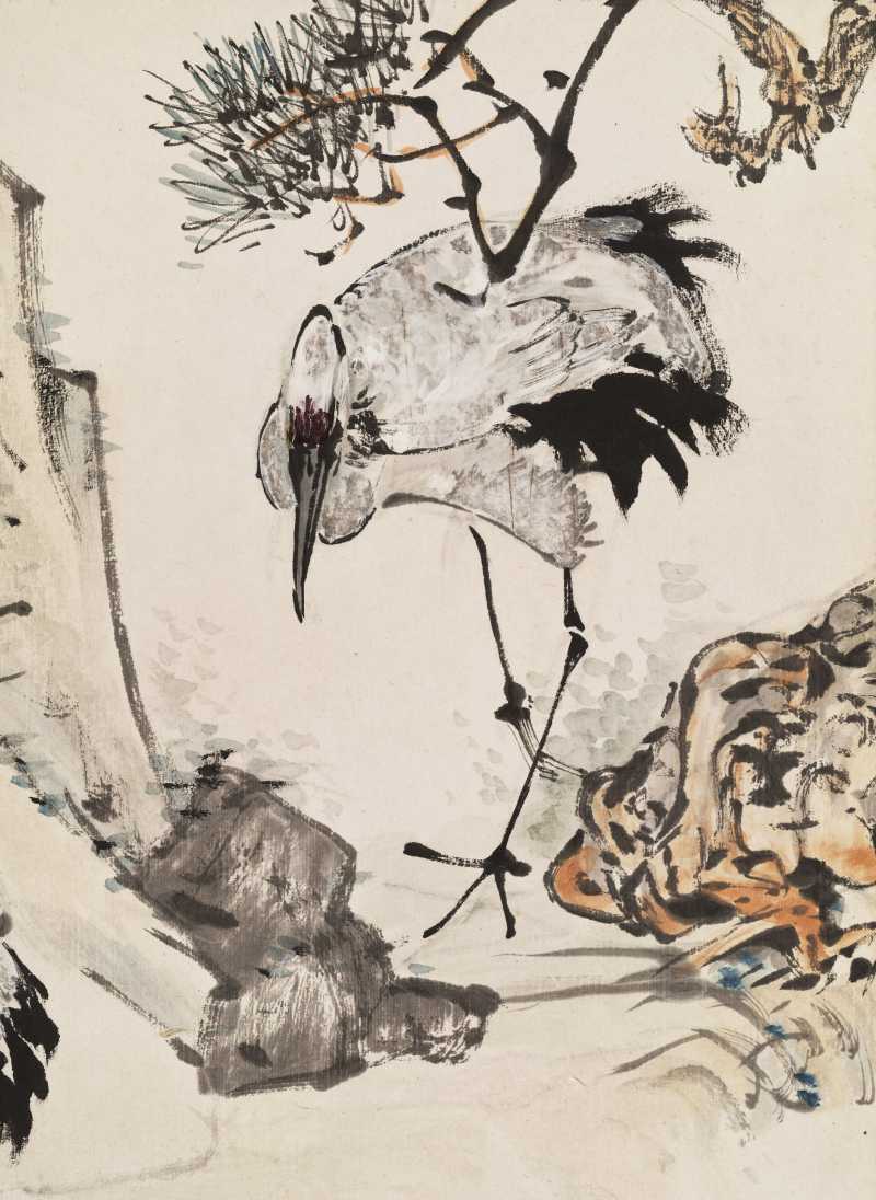 癸酉（1933年）作 程璋 仙鹤四屏 - 图22