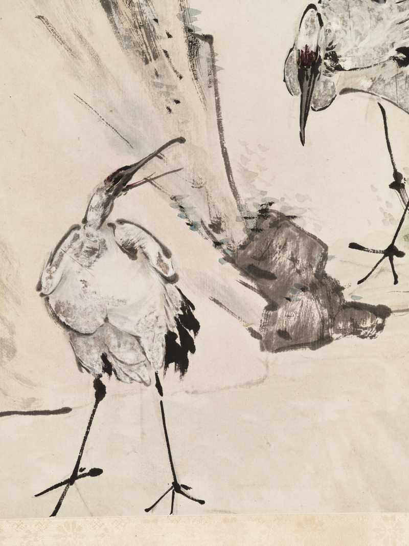 癸酉（1933年）作 程璋 仙鹤四屏 - 图23
