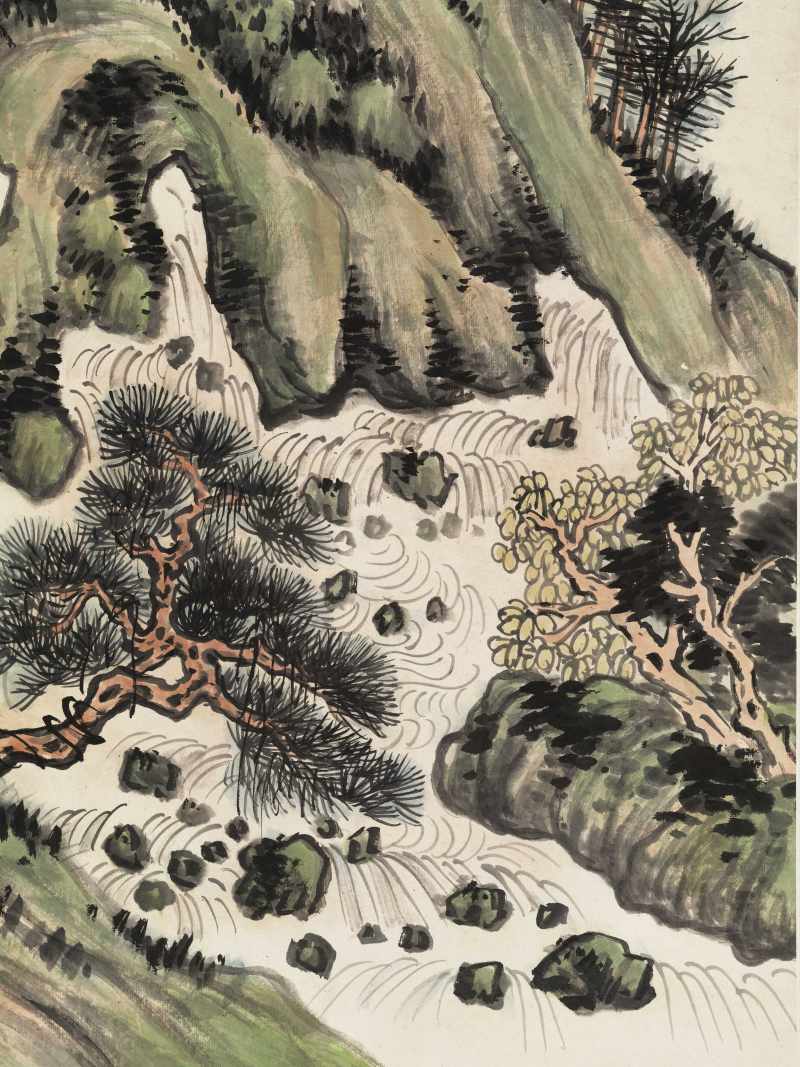 蒲华 山松秀色 - 图7