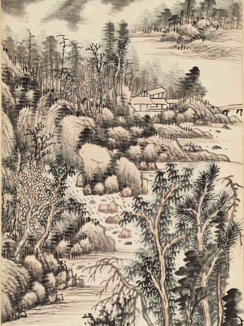 张石园 仿古山水二帧 - 图4