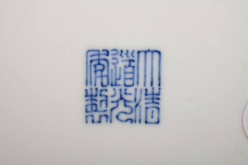 清 青花双凤纹大盘 - 图3