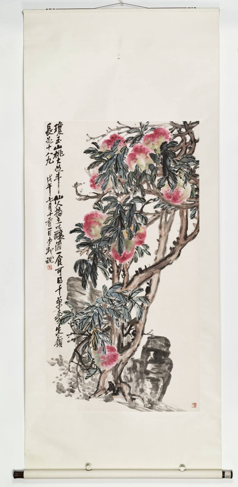 戊午（1918年）作 赵云壑 寿桃 - 图2
