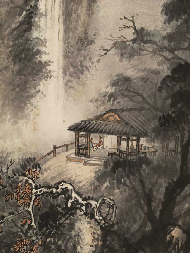 丁未（1907年）作 吴石仙 山居观瀑图 - 图11