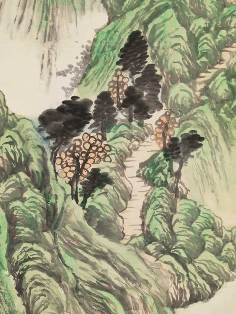 李云汉 青绿山水四屏 - 图29