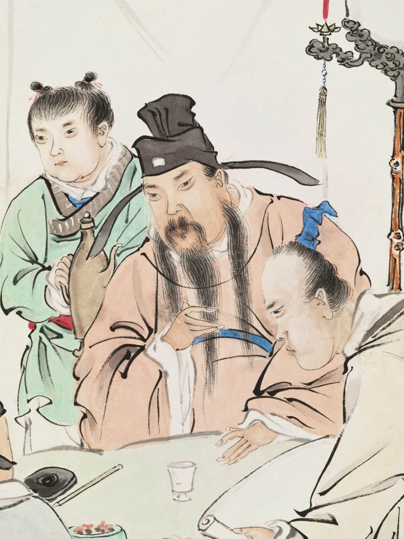 辛巳（1941年）作 李芳园 夜宴雅集 - 图12