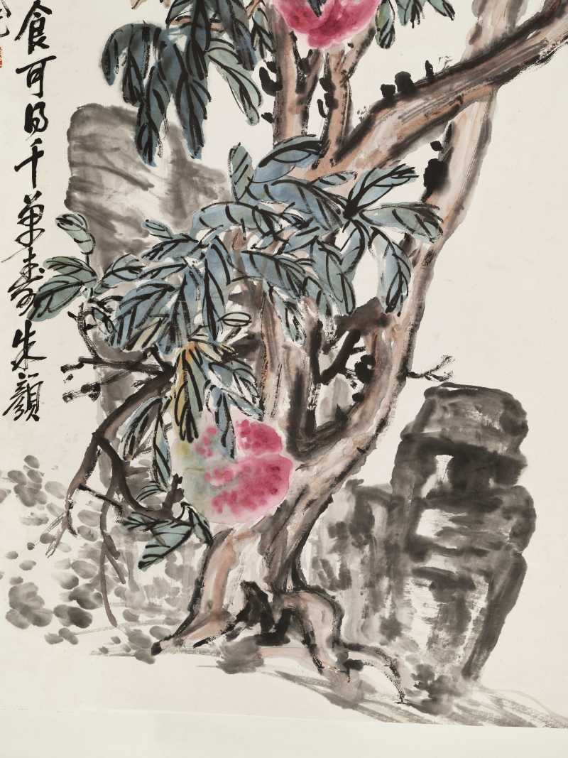戊午（1918年）作 赵云壑 寿桃 - 图4