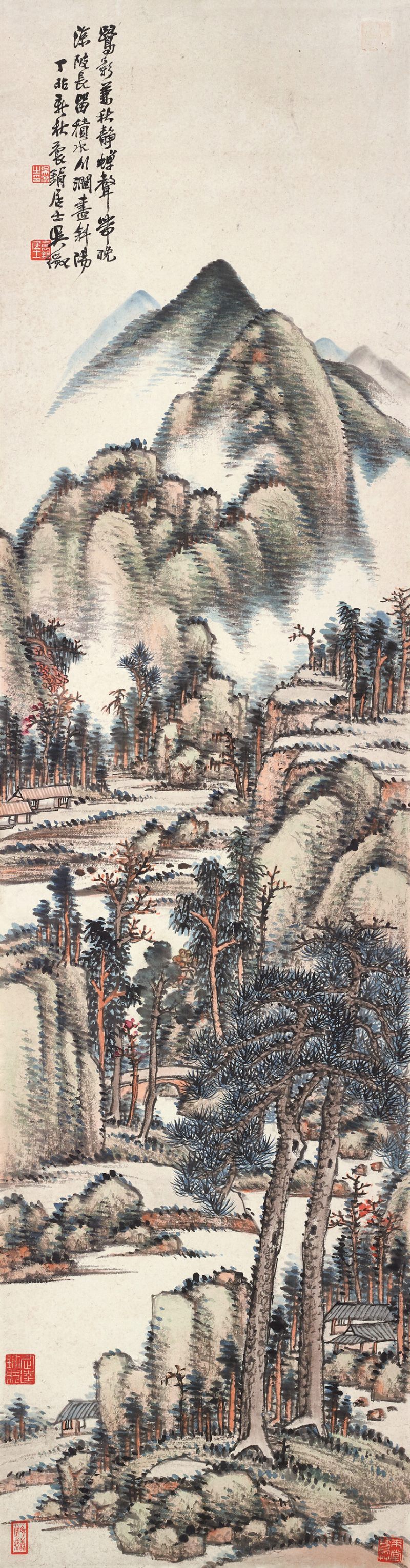 丁卯（1927年）作 吴徵 秋林山居