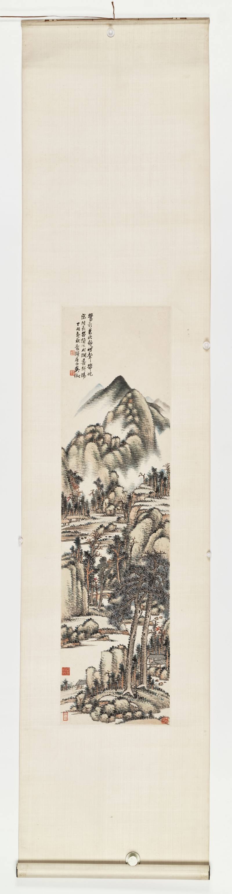 丁卯（1927年）作 吴徵 秋林山居 - 图2