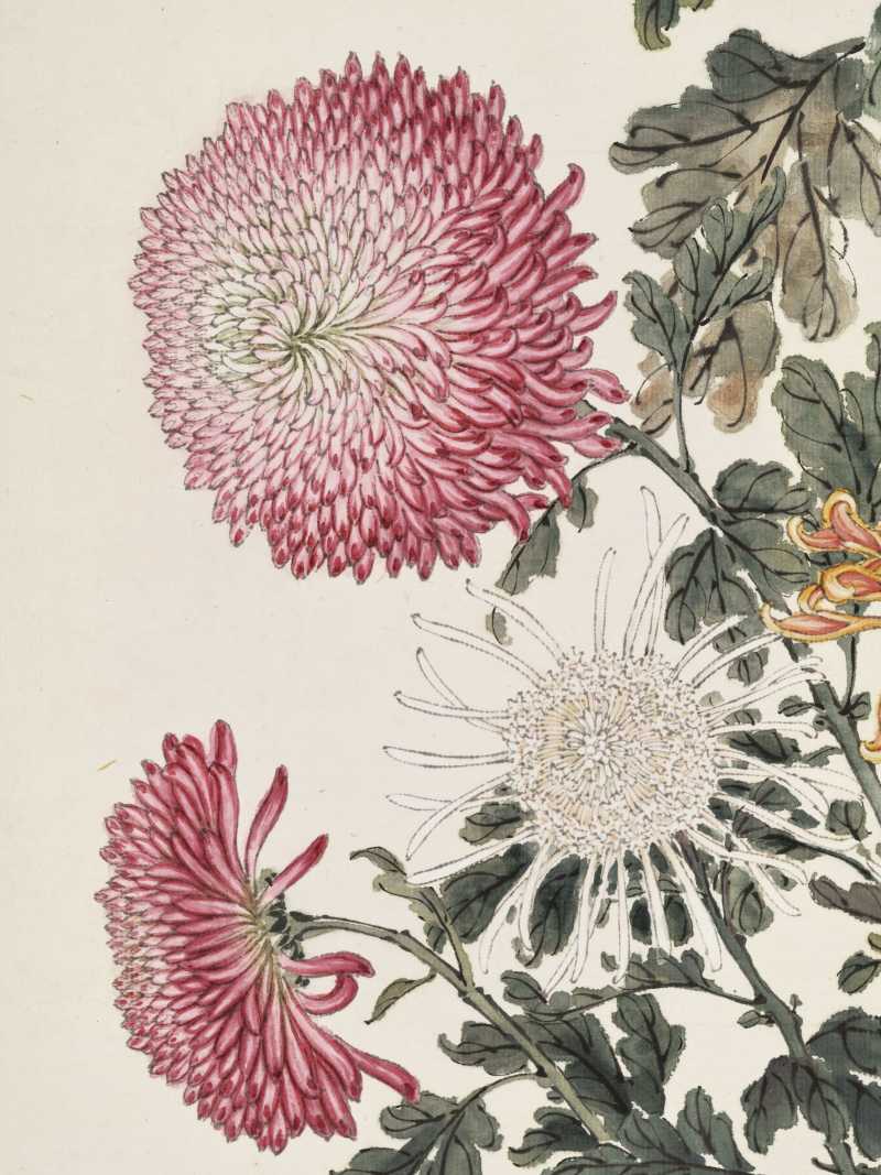 壬申（1932年）作 缪谷瑛 秋菊四屏 - 图21