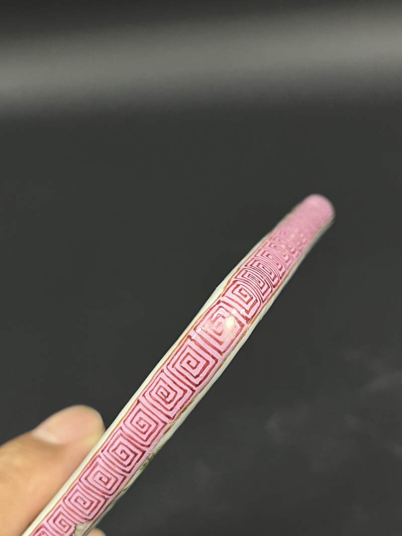 清乾隆 粉彩山水人物高士图砚屏 - 图7