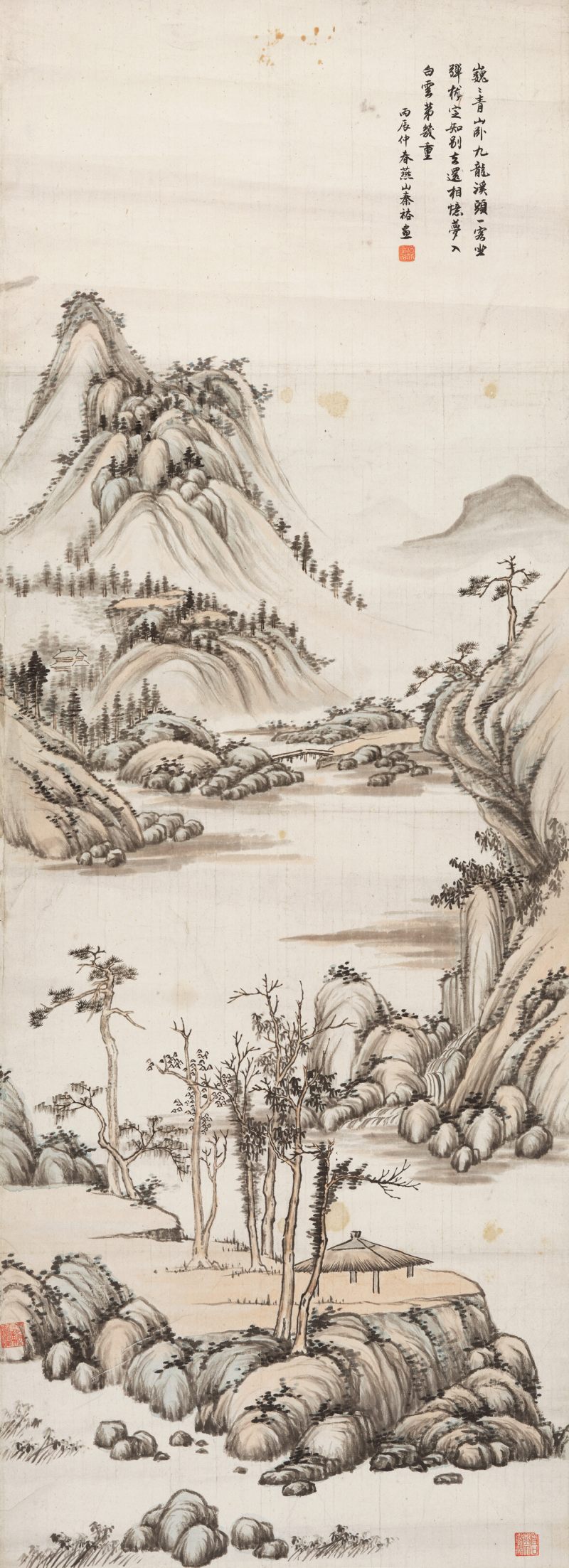 丙辰（1916年）作 秦仲文 九龙溪头
