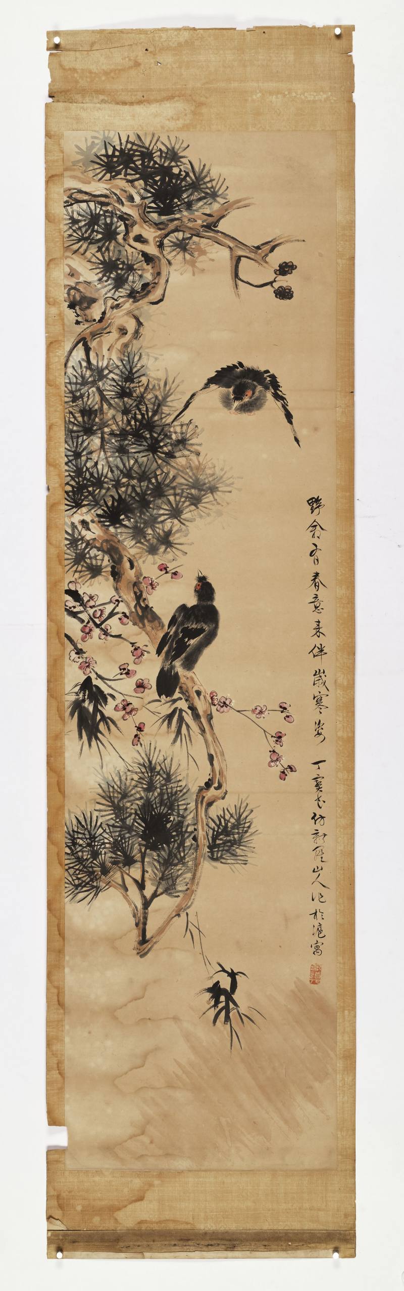 己巳（1929年）作 丁宝书 花鸟四帧 - 图2