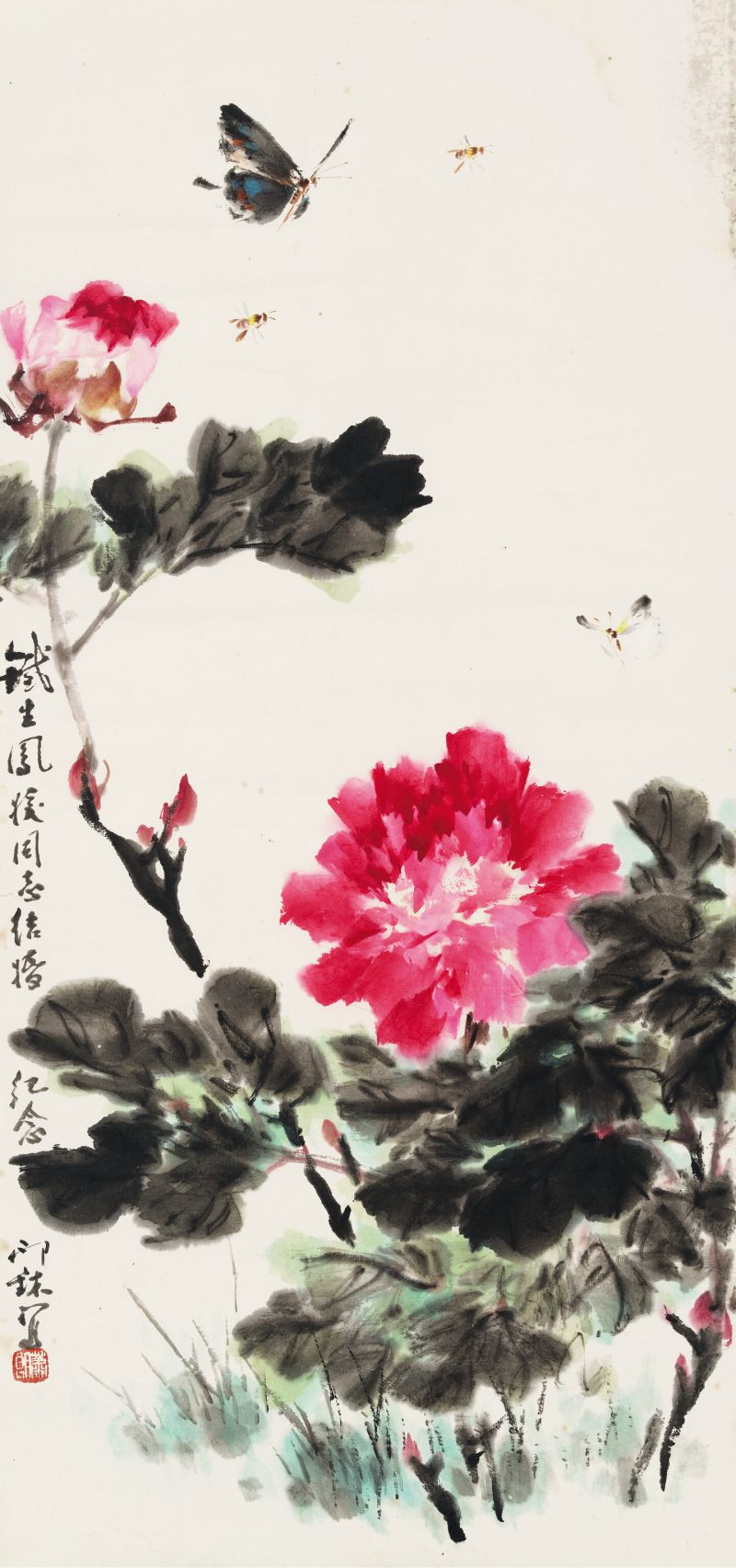 萧朗 飞蝶牡丹