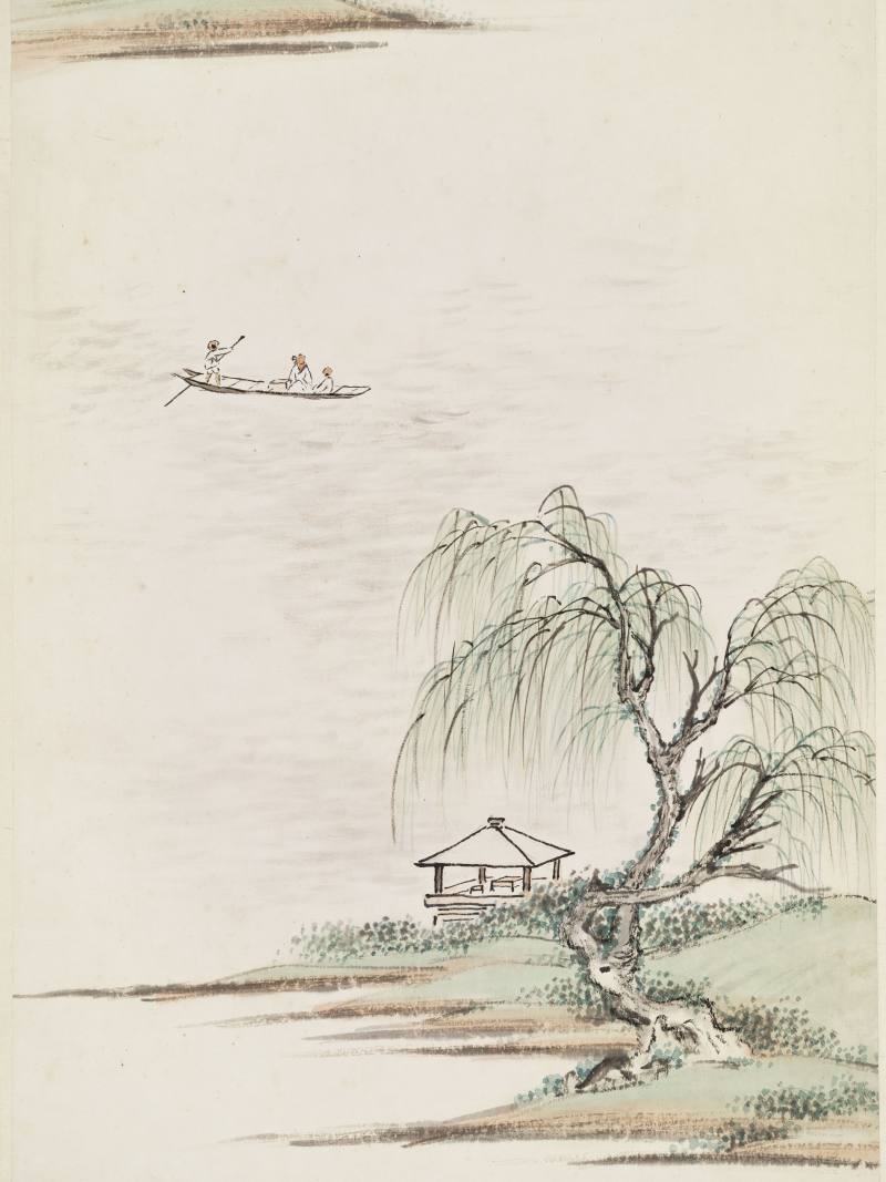 张素 鸳湖放棹图 - 图4