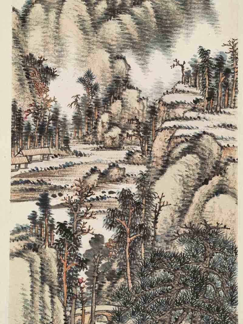 丁卯（1927年）作 吴徵 秋林山居 - 图5