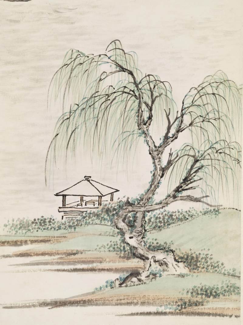张素 鸳湖放棹图 - 图5