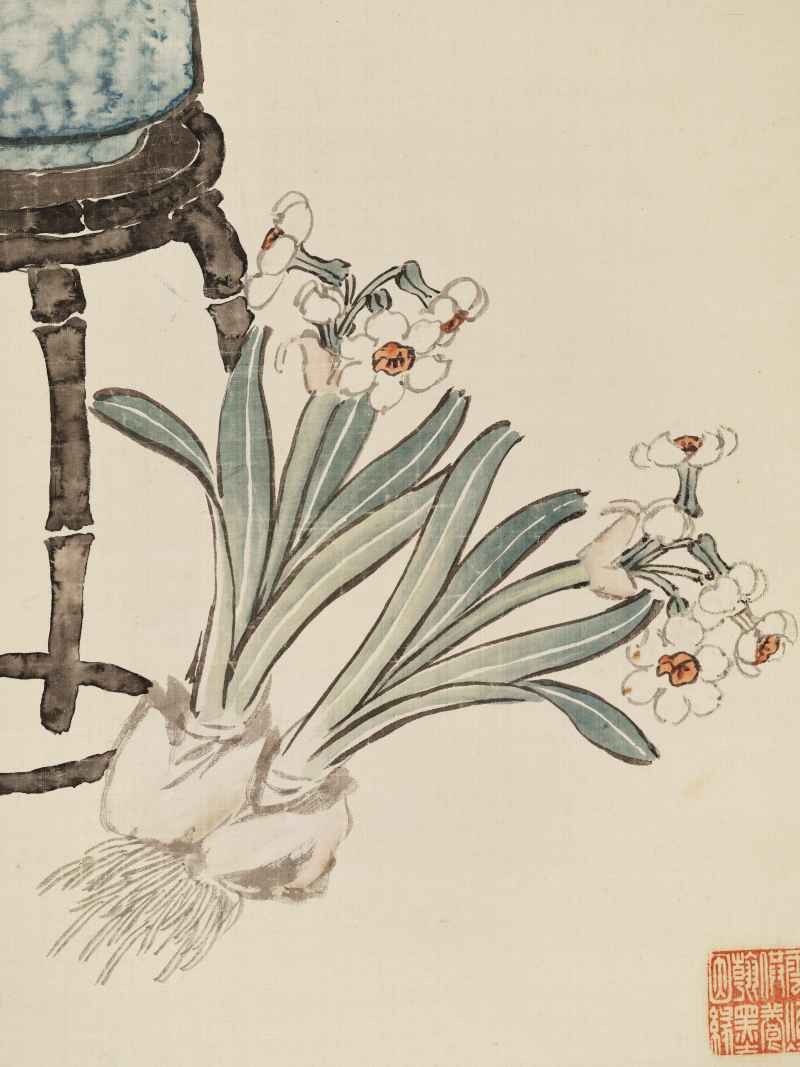 甲子（1924年）作 黄逸儒 博古花卉四屏 - 图25