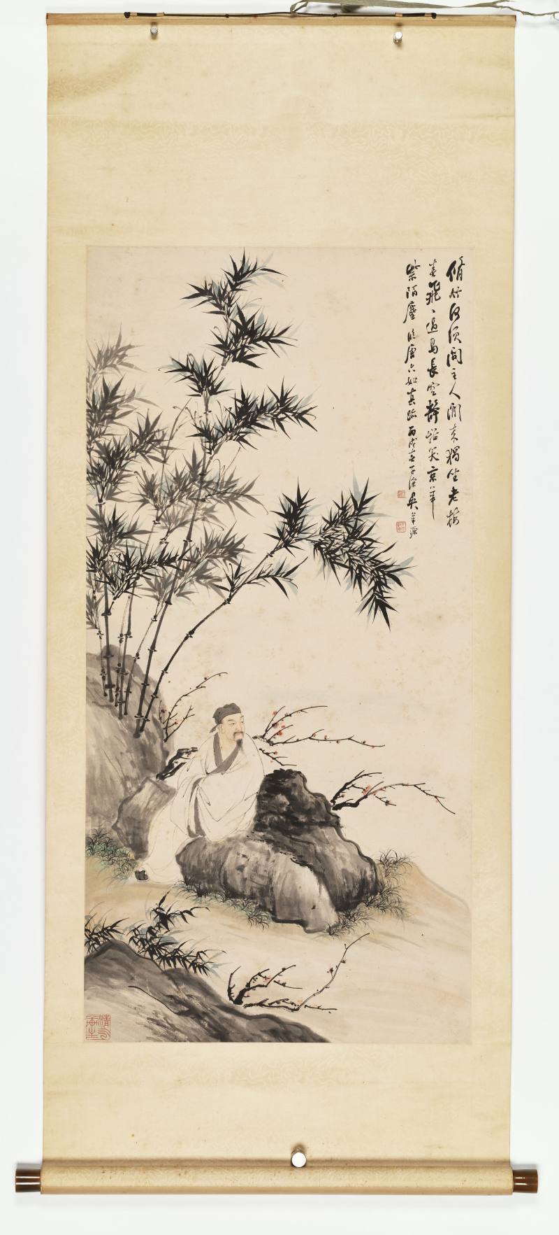 丙戌（1946年）作 吴华源 竹荫静坐 - 图2