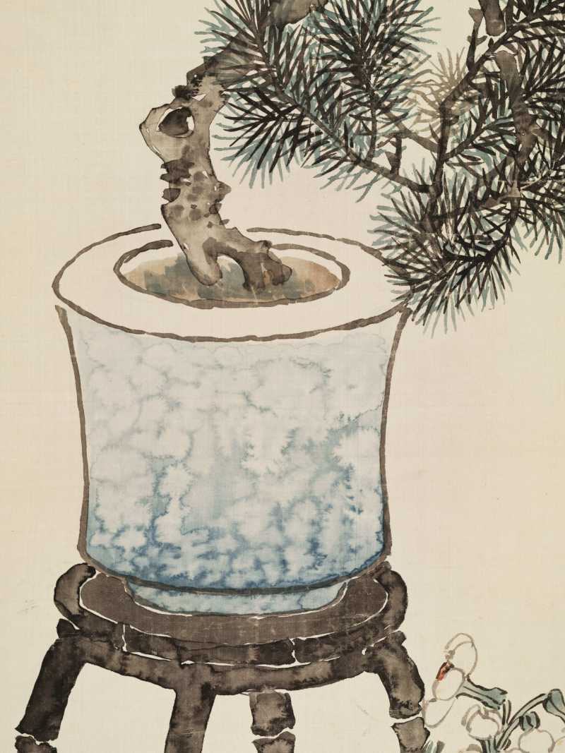 甲子（1924年）作 黄逸儒 博古花卉四屏 - 图26