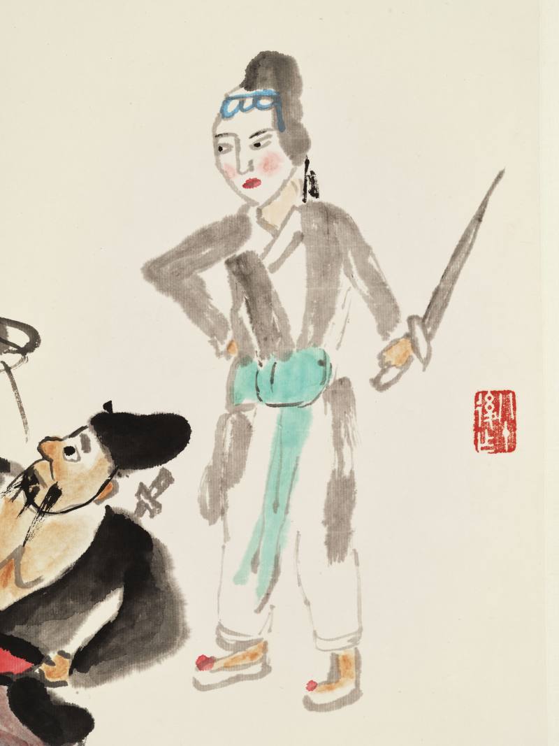 辛酉（1981年）作 关良 武剧人物图 - 图4