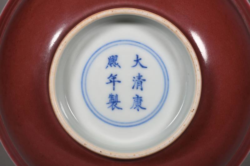 清 红釉大碗 - 图4