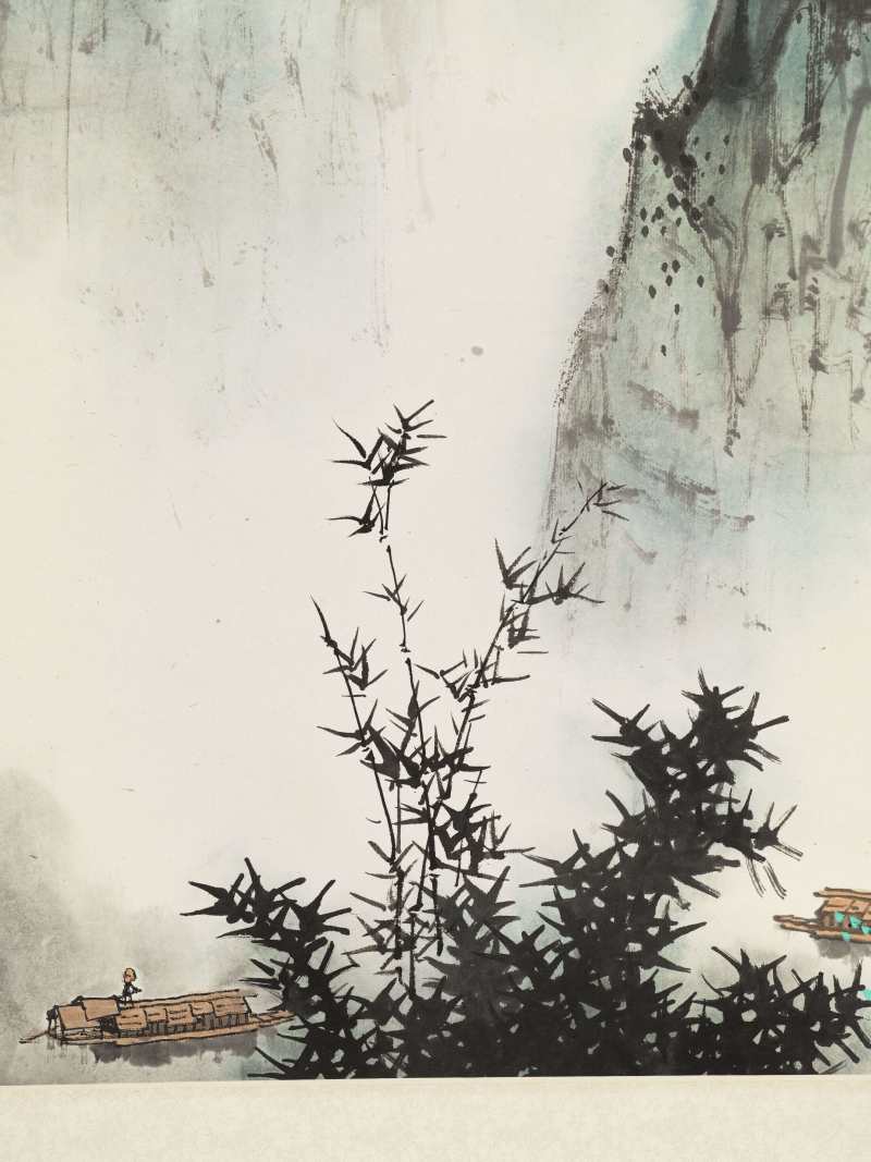 丁卯（1987年）作 白雪石 漓江晨雪 - 图3