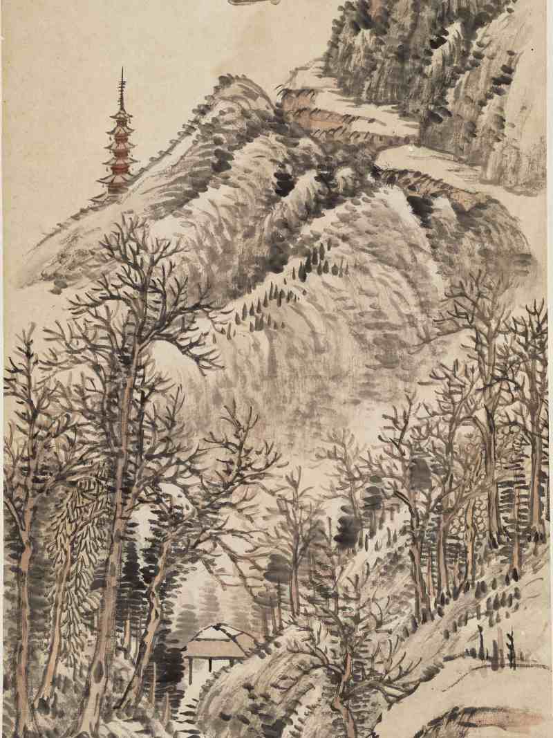 癸未（1883年）作 吴滔 山水四屏 - 图14