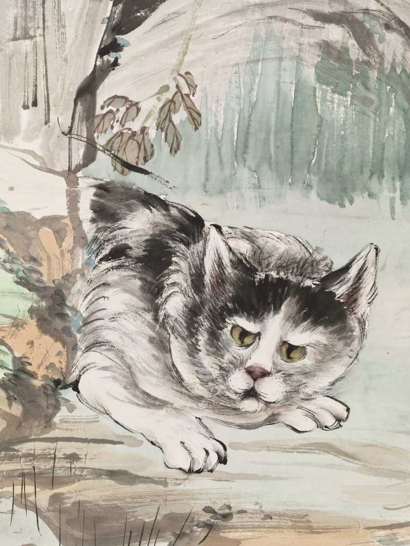 癸未（1943年）作 张生镛 游园猫戏 - 图8
