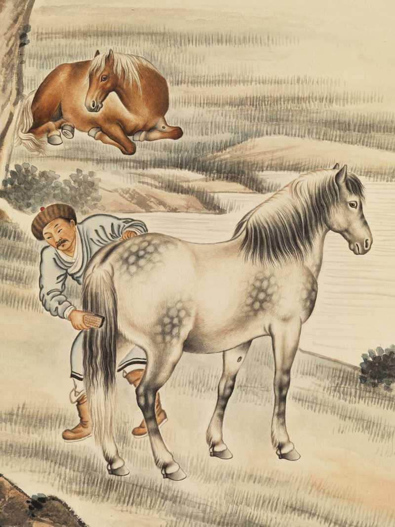 甲戌（1934年）作 马晋 洗马图 - 图5