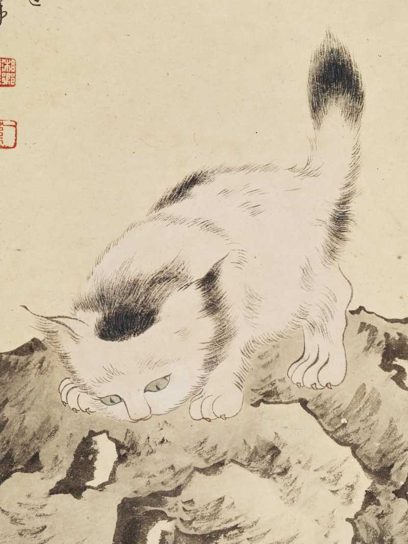 乙巳（1965年）作 萧一苇 耄耋图 - 图6