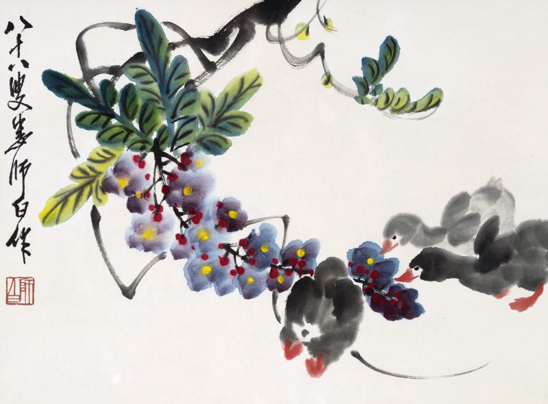 娄师白 紫藤小鸭 - 图1