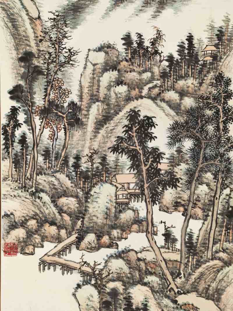 己卯（1939年）作 吴徵 野亭翠浪 - 图6