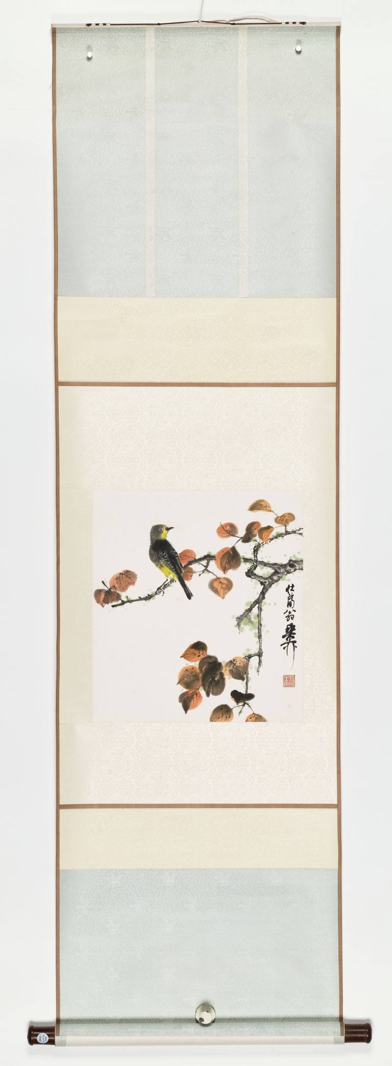 谢稚柳 黄鸟红叶 - 图2