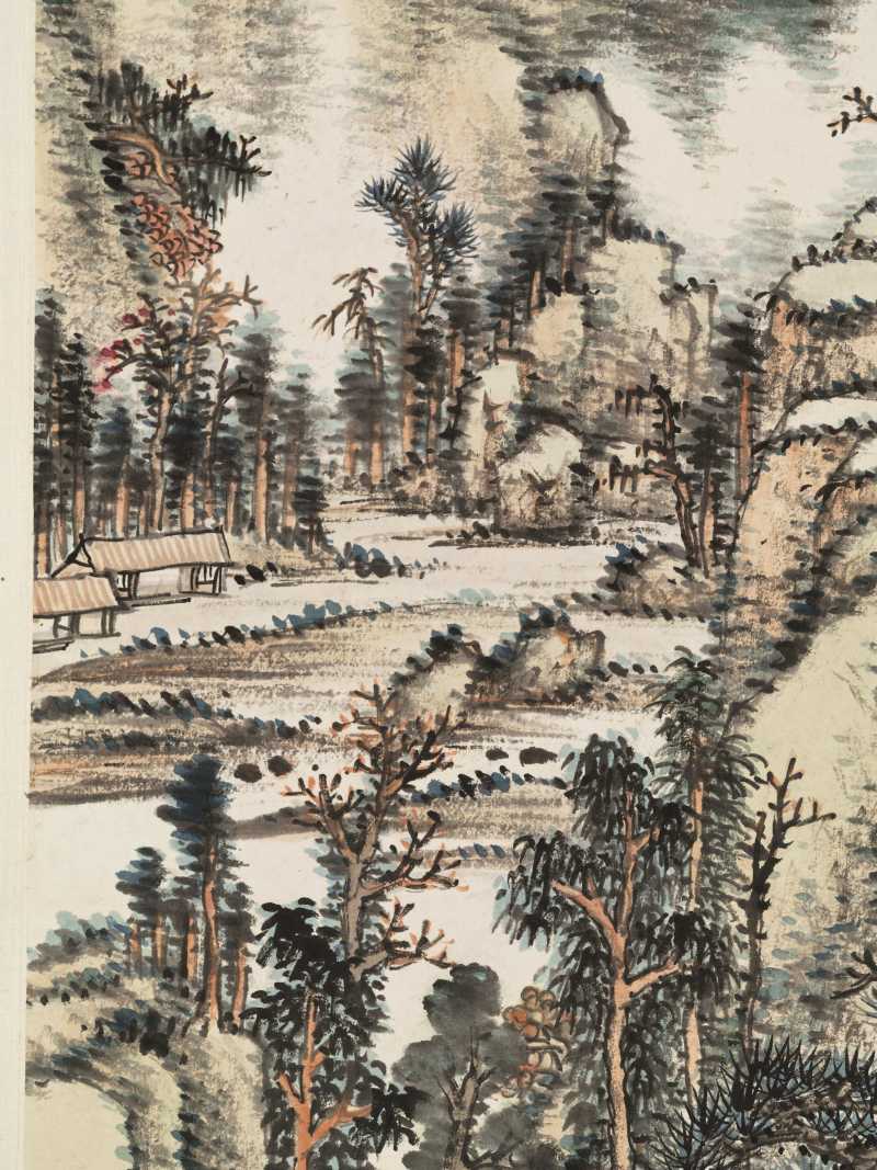 丁卯（1927年）作 吴徵 秋林山居 - 图8