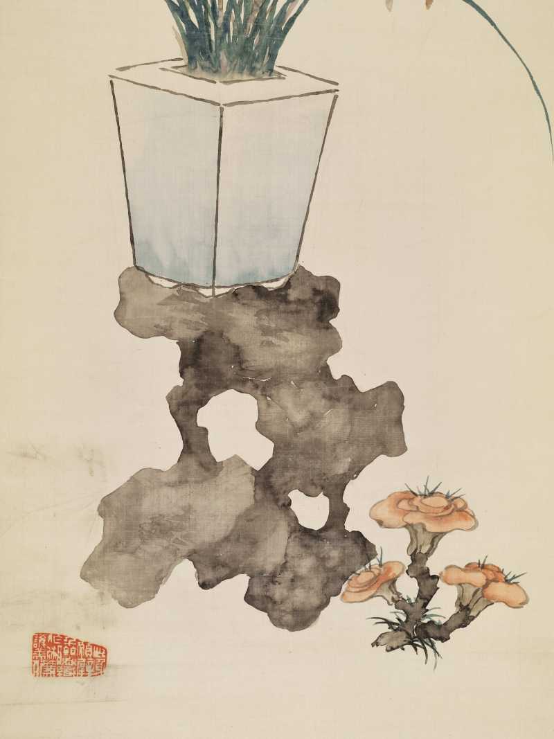 甲子（1924年）作 黄逸儒 博古花卉四屏 - 图33