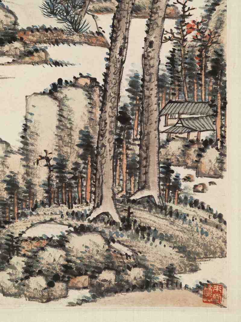 丁卯（1927年）作 吴徵 秋林山居 - 图11